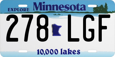 MN license plate 278LGF