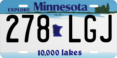 MN license plate 278LGJ