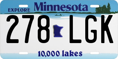 MN license plate 278LGK