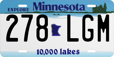 MN license plate 278LGM