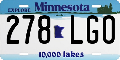 MN license plate 278LGO
