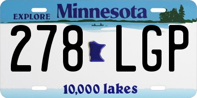 MN license plate 278LGP