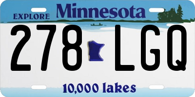 MN license plate 278LGQ