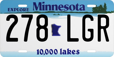 MN license plate 278LGR