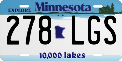MN license plate 278LGS