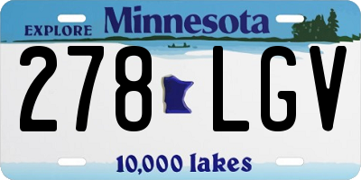 MN license plate 278LGV