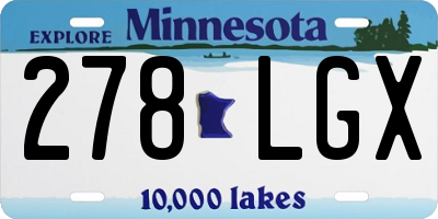 MN license plate 278LGX