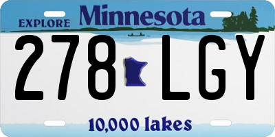 MN license plate 278LGY