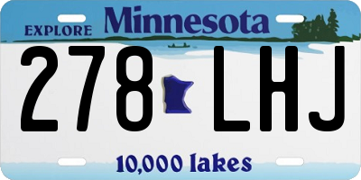MN license plate 278LHJ