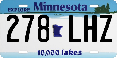 MN license plate 278LHZ