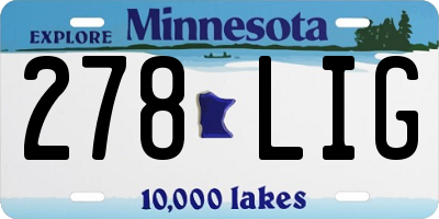 MN license plate 278LIG