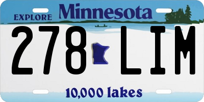 MN license plate 278LIM