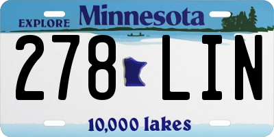 MN license plate 278LIN