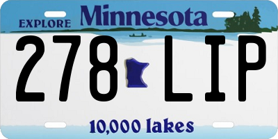 MN license plate 278LIP
