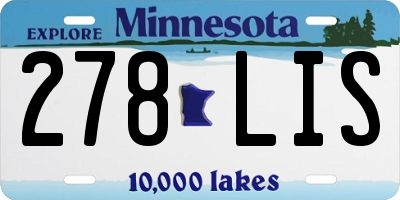 MN license plate 278LIS