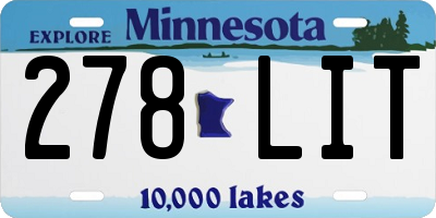 MN license plate 278LIT