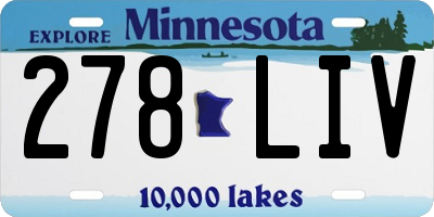MN license plate 278LIV