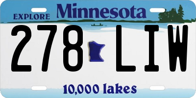 MN license plate 278LIW