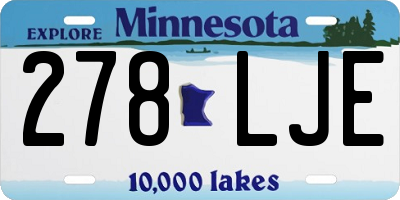 MN license plate 278LJE