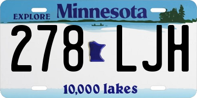 MN license plate 278LJH