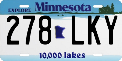 MN license plate 278LKY