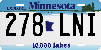 MN license plate 278LNI