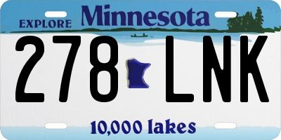 MN license plate 278LNK