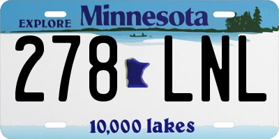 MN license plate 278LNL