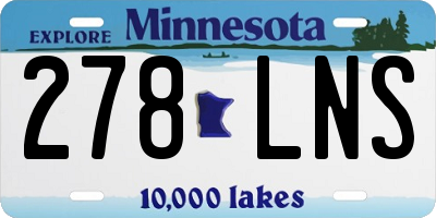 MN license plate 278LNS