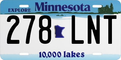 MN license plate 278LNT