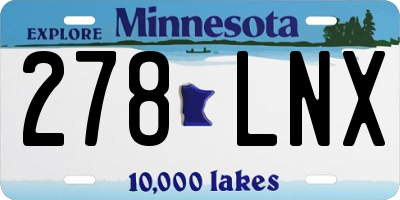 MN license plate 278LNX