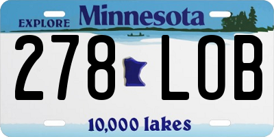 MN license plate 278LOB