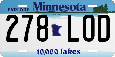 MN license plate 278LOD
