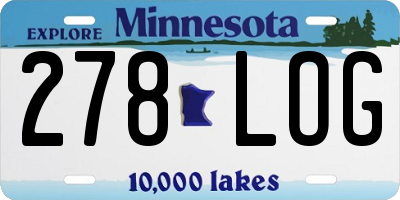 MN license plate 278LOG