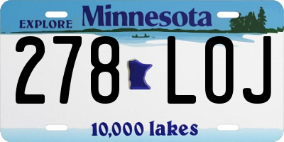 MN license plate 278LOJ