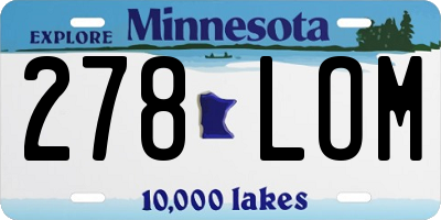 MN license plate 278LOM