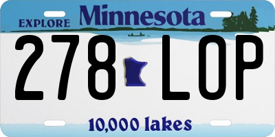 MN license plate 278LOP