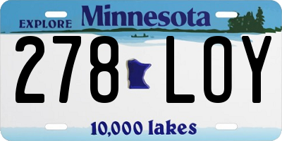 MN license plate 278LOY
