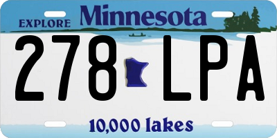 MN license plate 278LPA