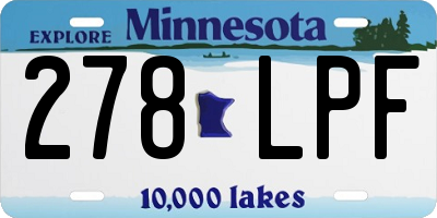 MN license plate 278LPF