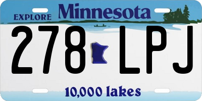 MN license plate 278LPJ