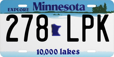 MN license plate 278LPK