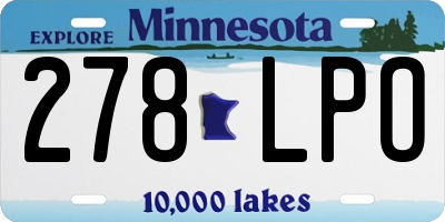 MN license plate 278LPO