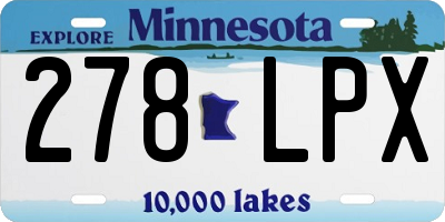 MN license plate 278LPX