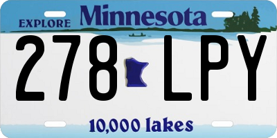 MN license plate 278LPY