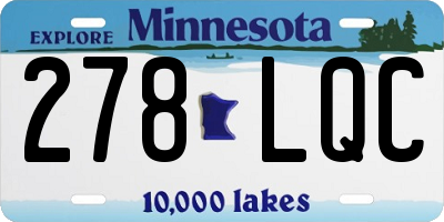 MN license plate 278LQC