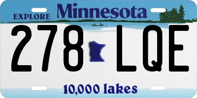 MN license plate 278LQE