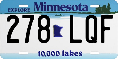 MN license plate 278LQF