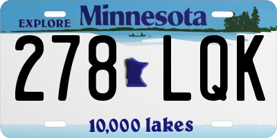 MN license plate 278LQK