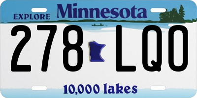 MN license plate 278LQO